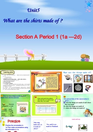 （水滴系列）九年级英语全册 Unit 5 What are the shirts made of（第2课时）Section A（1a-2d）课件 （新版）人教新目标版-（新版）人教新目标版初中九年级全册英语课件
