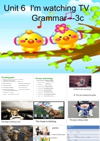 （水滴系列）七年级英语下册 Unit 6 I’m watching TV（第3课时）Section A（Grammar Foucs-3c）课件 （新版）人教新目标版-（新版）人教新目标版初中七年级下册英语课件