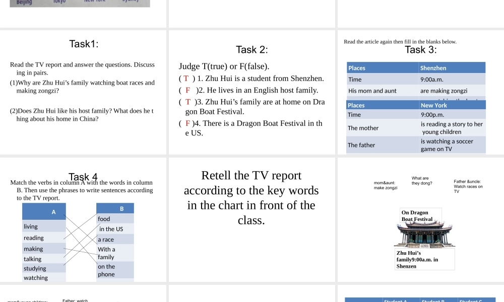 （水滴系列）七年级英语下册 Unit 6 I’m watching TV（第5课时）Section B（2a-2c）课件 （新版）人教新目标版-（新版）人教新目标版初中七年级下册英语课件