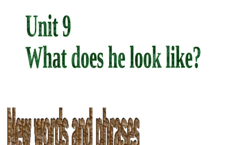 （水滴系列）七年级英语下册 Unit 9 What does he look like（第1课时）New words and phrases课件 （新版）人教新目标版-（新版）人教新目标版初中七年级下册英语课件