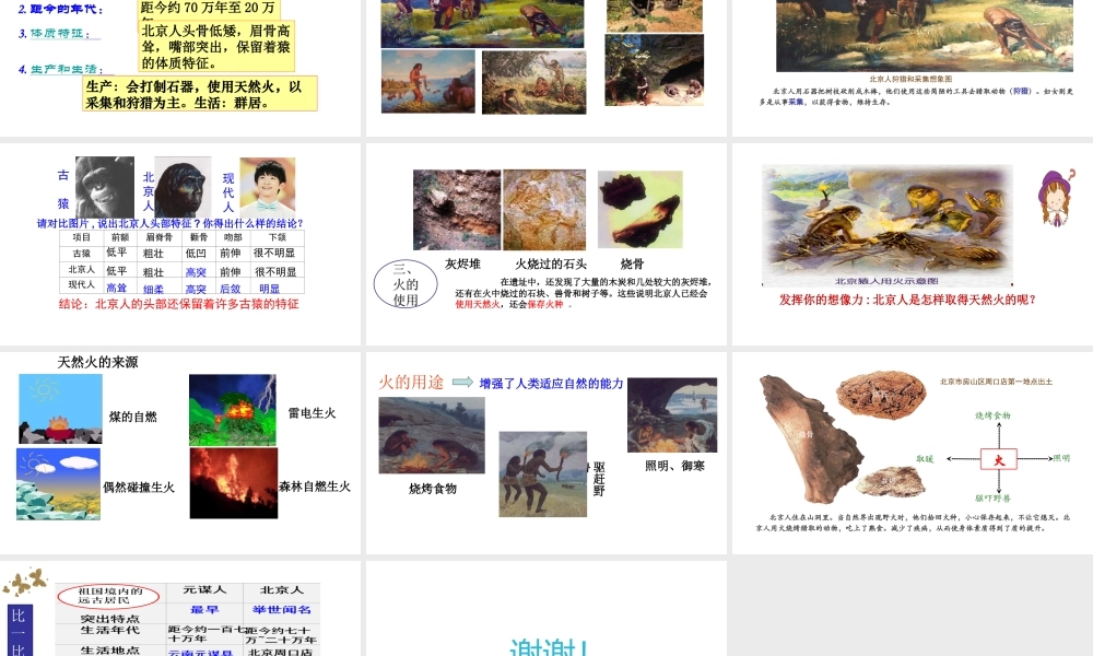 （水滴系列）（秋季版）七年级历史上册 第一单元 第1课 中国早期人类的代表—北京人课件3 新人教版-新人教版初中七年级上册历史课件