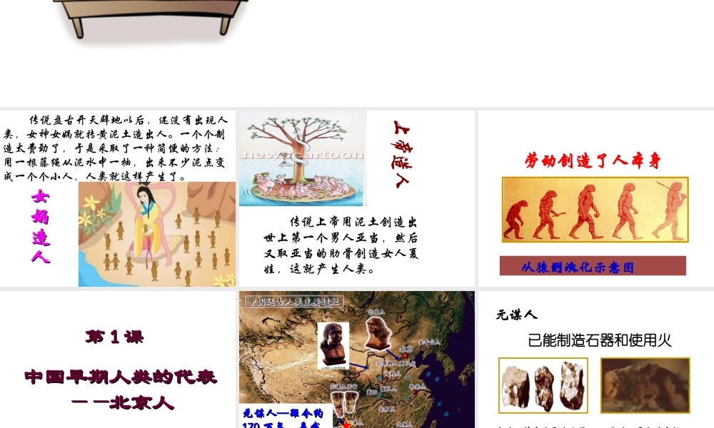 （水滴系列）（秋季版）七年级历史上册 第一单元 第1课 中国早期人类的代表—北京人课件4 新人教版-新人教版初中七年级上册历史课件