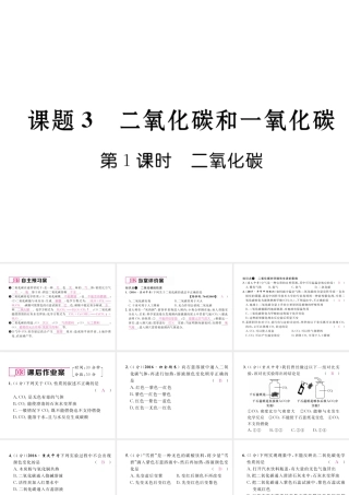 （毕节专用）秋九年级化学上册 6.3 第1课时 二氧化碳作业课件 （新版）新人教版-（新版）新人教版初中九年级上册化学课件