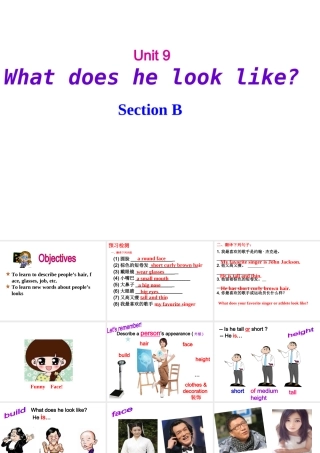 （水滴系列）七年级英语下册 Unit 9 What does he look like（第4课时）Section B（1a-1e）课件 （新版）人教新目标版-（新版）人教新目标版初中七年级下册英语课件