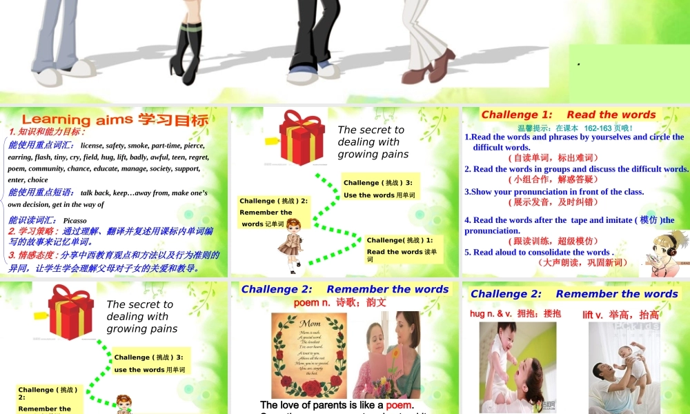 （水滴系列）九年级英语全册 Unit 7 Teenagers should be allowed to choose their own clothes生词和短语课件 （新版）人教新目标版-（新版）人教新目标版初中九年级全册英语课件