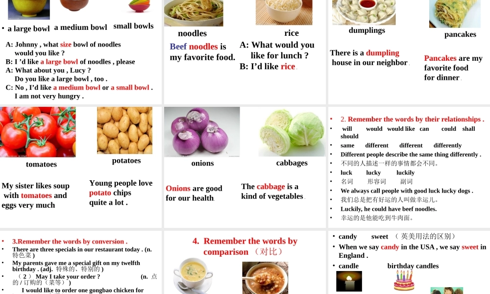 （水滴系列）七年级英语下册 Unit 10 I’d like some noodles（第1课时）New words and phrases课件 （新版）人教新目标版-（新版）人教新目标版初中七年级下册英语课件