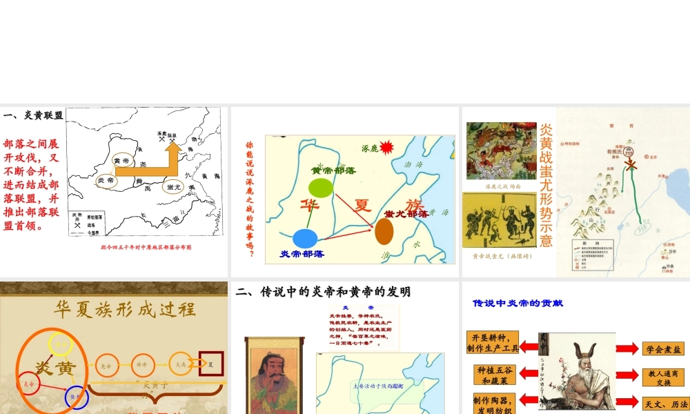 （水滴系列）（秋季版）七年级历史上册 第一单元 第3课 远古的传说课件2 新人教版-新人教版初中七年级上册历史课件