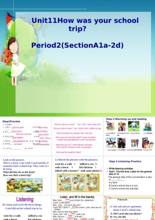 （水滴系列）七年级英语下册 Unit 11 How was your school trip（第2课时）Section A（1a-2d）课件 （新版）人教新目标版-（新版）人教新目标版初中七年级下册英语课件