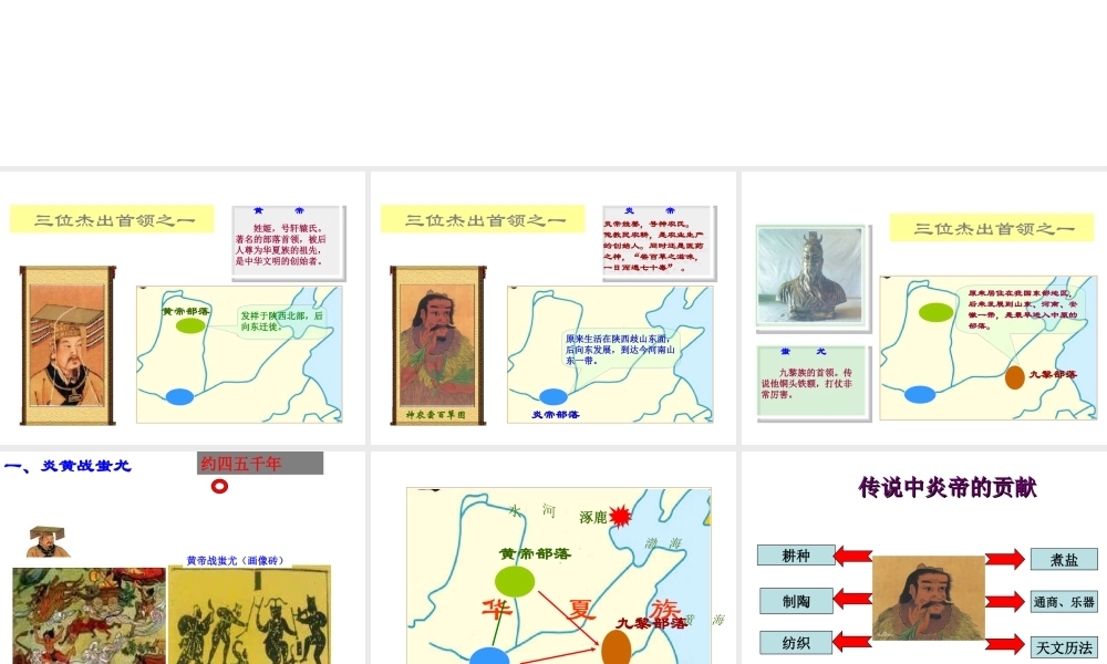 （水滴系列）（秋季版）七年级历史上册 第一单元 第3课 远古的传说课件3 新人教版-新人教版初中七年级上册历史课件