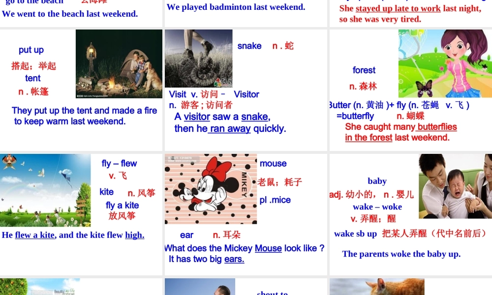 （水滴系列）七年级英语下册 Unit 12 What did you do last weekend（第1课时）New words and phrases课件 （新版）人教新目标版-（新版）人教新目标版初中七年级下册英语课件