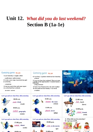 （水滴系列）七年级英语下册 Unit 12 What did you do last weekend（第4课时）Section B（1a-1e）课件 （新版）人教新目标版-（新版）人教新目标版初中七年级下册英语课件