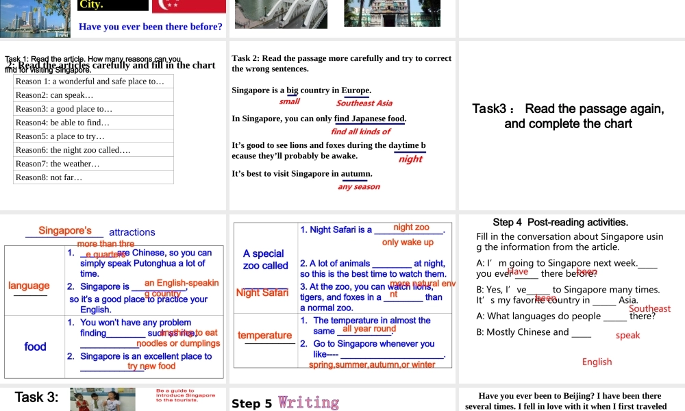 （水滴系列）八年级英语下册 Unit 9 Have you ever been to a museum（第5课时）Section B（2a-2e）课件 （新版）人教新目标版-（新版）人教新目标版初中八年级下册英语课件