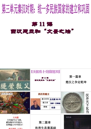 （水滴系列）（秋级历史上册 11《西汉的建立和“文景之治”》课件 新人教版