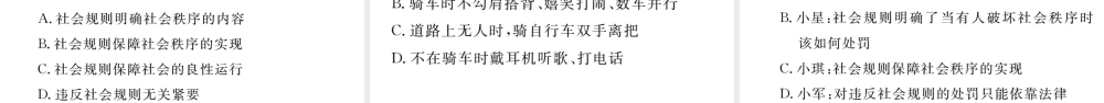 （江西专版）八年级道德与法治上册 第二单元 遵守社会规则 第三课 社会生活离不开规则 第1框 维护秩序习题课件 新人教版-新人教版初中八年级上册政治课件
