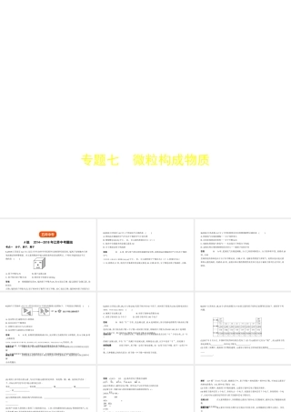 （江苏专版）中考化学复习 专题七 微粒构成物质（试卷部分）课件-人教版初中九年级全册化学课件