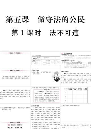 （江西专版）八年级道德与法治上册 第二单元 遵守社会规则 第五课 做守法的公民 第1框 法不可违习题课件 新人教版-新人教版初中八年级上册政治课件