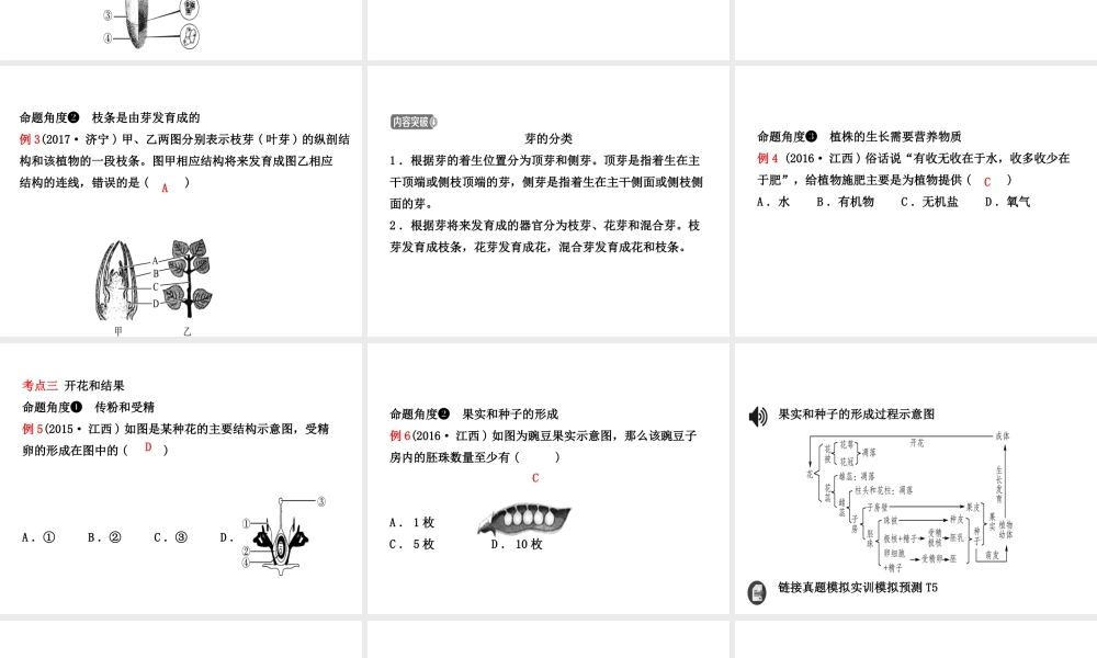 （江西专版）中考生物 第1部分 第三单元 第二章复习课件-人教级全册生物课件