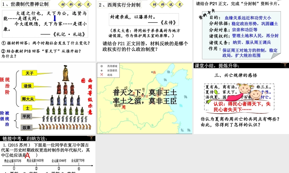 （水滴系列）（秋级历史上册 第4课《早期国家的产生和发展》课件 新人教版