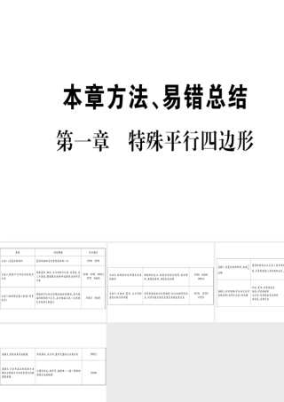 （江西专级数学上册 第1章 特殊的平行四边形本章方法、易错总结作业课件 （新版）北师大版-（新版）北师大级上册数学课件