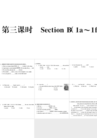 （江西专版）七年级英语下册 Unit 1 Can you play the guitar第三课时习题课件（新版）人教新目标版-（新版）人教新目标版初中七年级下册英语课件