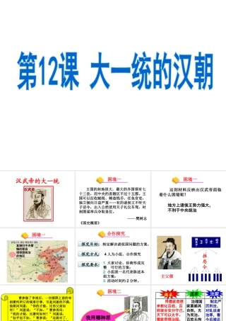 （水滴系列）（秋级历史上册 第12课 大一统的汉朝课件 新人教版