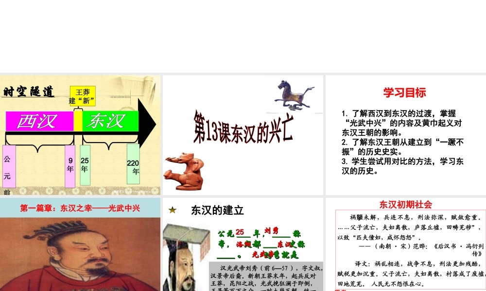 （水滴系列）（秋级历史上册 第13课 东汉的兴亡课件 新人教版