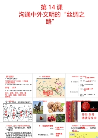 （水滴系列）（秋级历史上册 第14课 沟通中外文明的“丝绸之路课件 新人教版