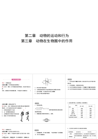 （江西专版）中考生物 第五单元 生物圈中的其他生物 第二章 第三章复习课件-人教级全册生物课件