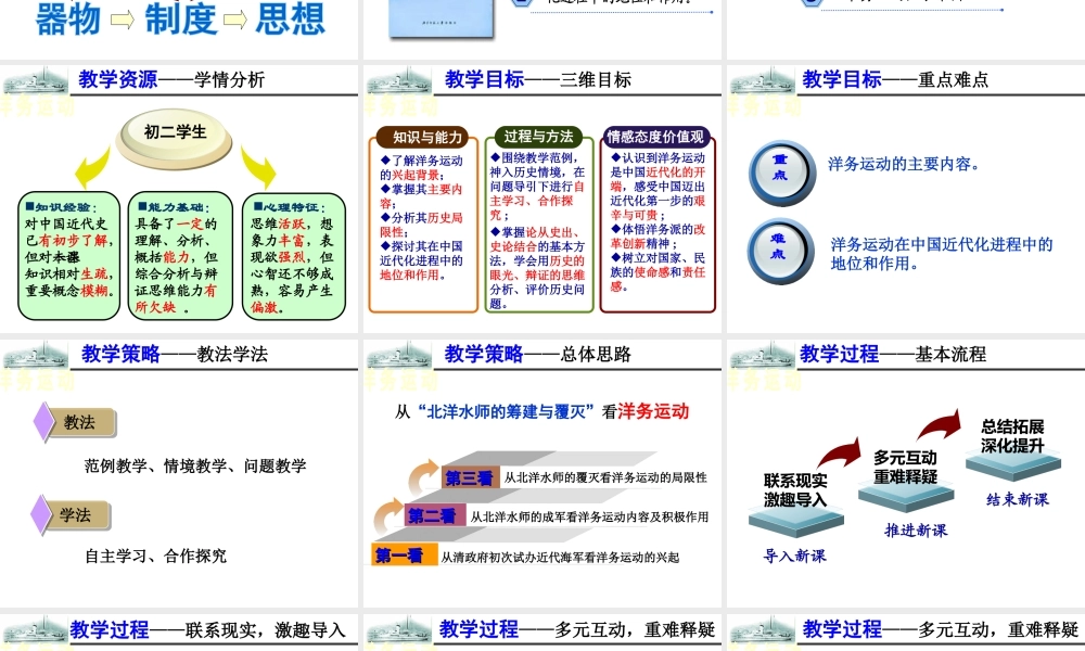 （水滴级历史上册 第6课 洋务运动说课课件 新人教版-新人教级上册历史课件