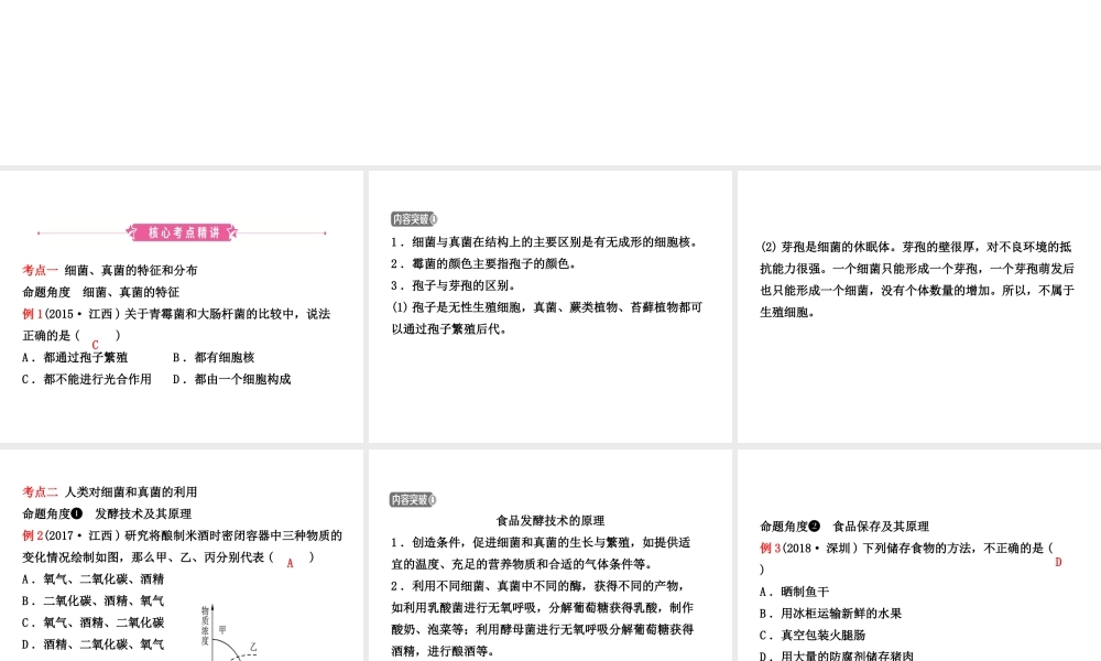 （江西专版）中考生物 第五单元 生物圈中的其他生物 第四章 第五章复习课件-人教级全册生物课件
