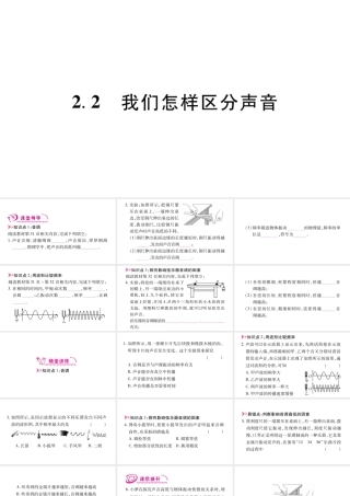 （江西专版）八年级物理上册 2.2我们怎样区分声音习题课件 （新版）粤教沪版-（新版）粤教沪版初中八年级上册物理课件