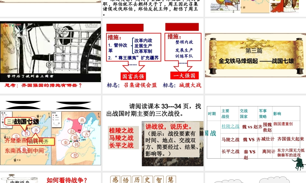 （水滴级历史上册 第6课《春秋战国》课件 新人教版