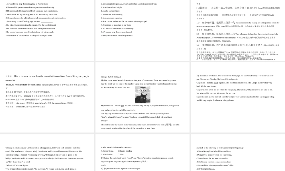 （江苏专用）中考英语复习 专题十七 阅读理解（试卷部分）课件-人教版初中九年级全册英语课件