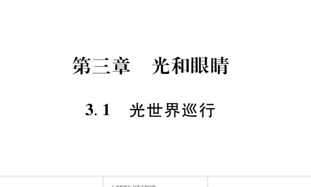 （江西专版）八年级物理上册 3.1光世界巡行习题课件 （新版）粤教沪版-（新版）粤教沪版初中八年级全册物理课件