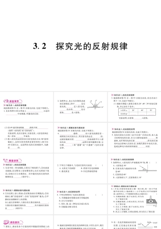 （江西专版）八年级物理上册 3.2探究光的反射规律习题课件 （新版）粤教沪版-（新版）粤教沪版初中八年级上册物理课件