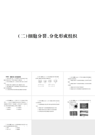 （江西专版）中考生物总复习 二 生物体的结构层次（细胞分裂、分化形成组织）教材整理课件-人教级全册生物课件