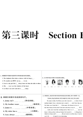 （江西专版）七年级英语下册 Unit 9 What does he look like第三课时习题课件（新版）人教新目标版-（新版）人教新目标版初中七年级下册英语课件