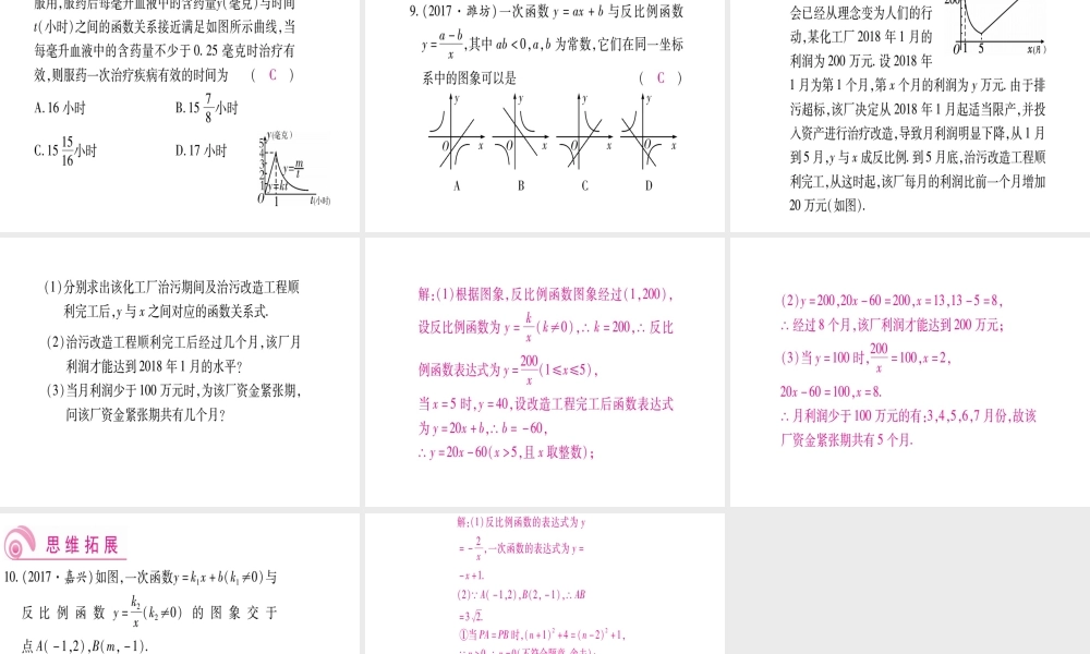 （江西专级数学上册 第6章 反比例函数 6.3 反比例函数的应用作业课件 （新版）北师大版-（新版）北师大级上册数学课件