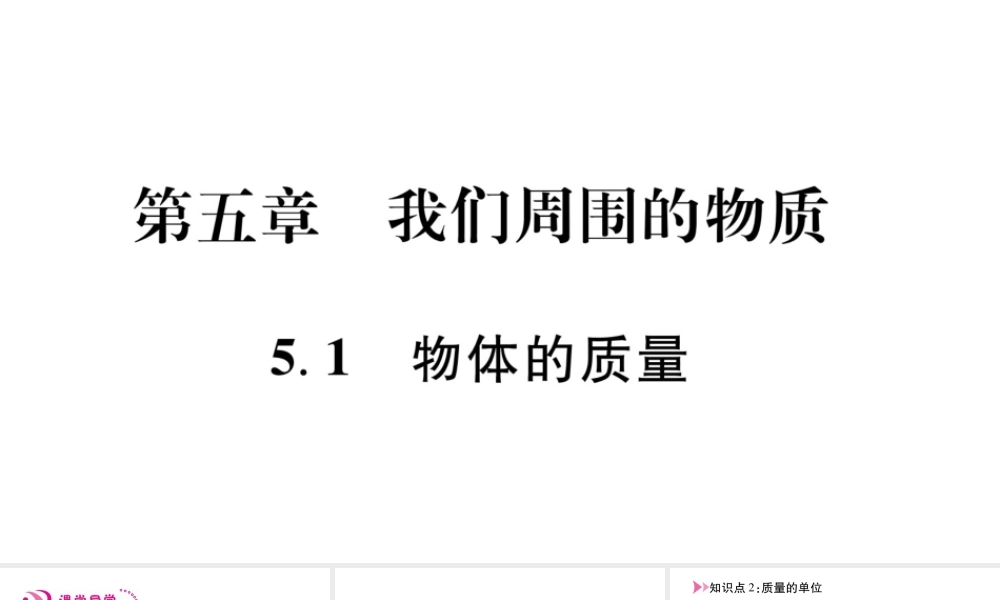 （江西专版）八年级物理上册 5.1物体的质量习题课件 （新版）粤教沪版-（新版）粤教沪版初中八年级上册物理课件