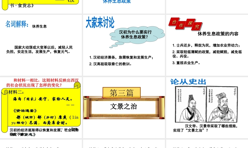 （水滴系列）（秋级历史上册 第三单元 第11课 西汉建立和“文景之治”课件1 新人教版-新人教级上册历史课件