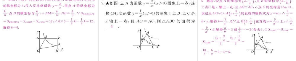 （江西专级数学上册 江西中考热点专题 反比例函数与一次函数、几何图形的综合习题讲评课件 （新版）北师大版-（新版）北师大级上册数学课件