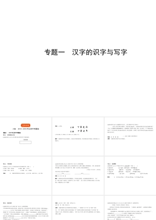 （江苏专用）中考语文总复习 专题一 汉字的识字与写字（试题部分）课件-人教版初中九年级全册语文课件