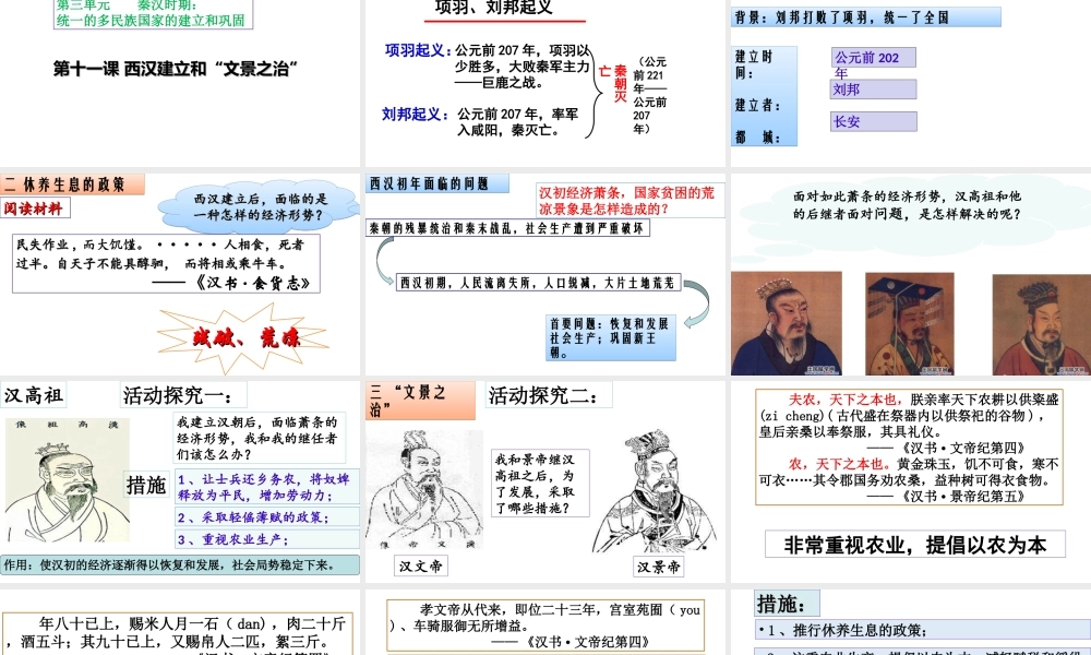 （水滴系列）（秋级历史上册 第三单元 第11课 西汉建立和“文景之治”课件4 新人教版-新人教级上册历史课件