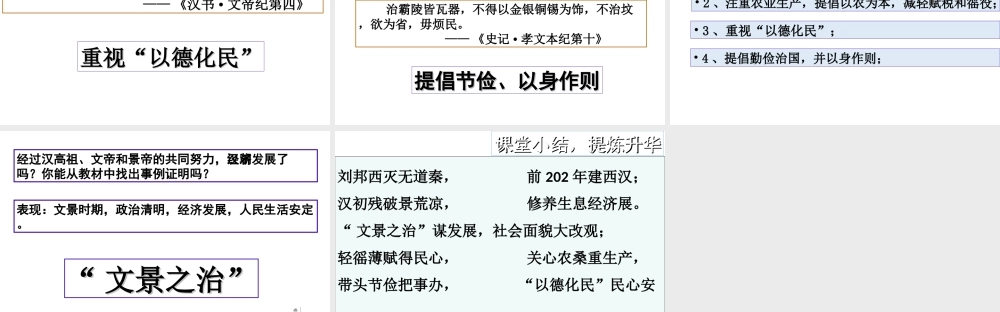 （水滴系列）（秋级历史上册 第三单元 第11课 西汉建立和“文景之治”课件4 新人教版-新人教级上册历史课件