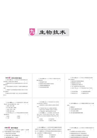 （江西专版）中考生物总复习 九 生物技术教材整理课件-人教版初中九年级全册生物课件
