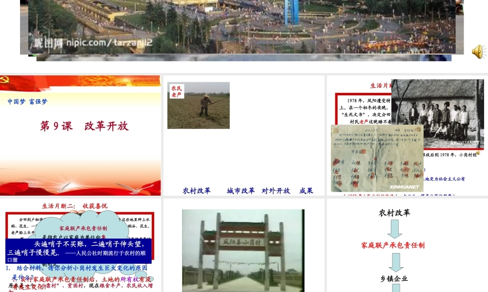 （水滴级历史下册 9 改革开放 新人教版