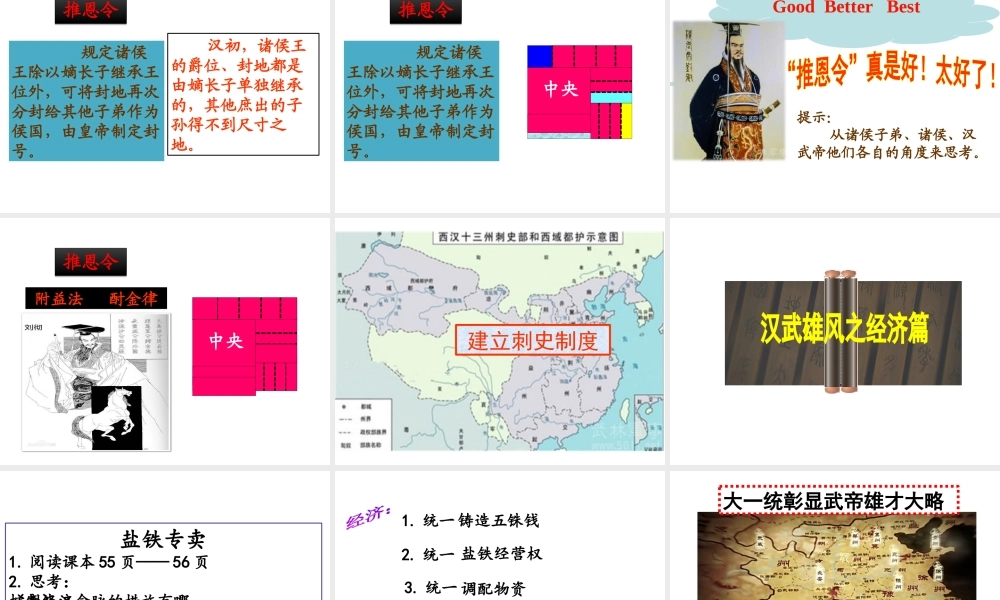 （水滴系列）（秋级历史上册 第三单元 第12课 汉武帝巩固大一统王朝课件2 新人教版-新人教级上册历史课件