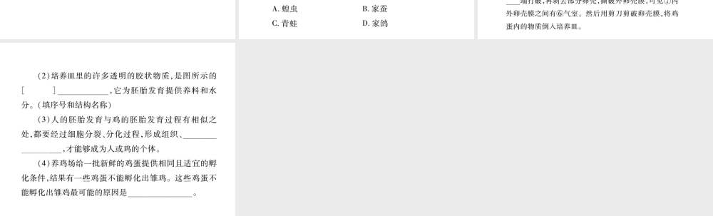 （江西专版）中考生物总复习 七 生物的生殖、发育与遗传（动物的生殖和发育）教材整理课件-人教级全册生物课件