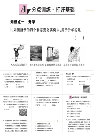 （江西专版）八年级物理上册 第三章 第4节 升华和凝华习题课件 （新版）新人教版-（新版）新人教版初中八年级上册物理课件