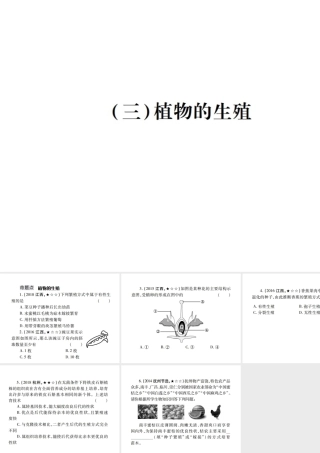 （江西专版）中考生物总复习 七 生物的生殖、发育与遗传（植物的生殖）教材整理课件-人教版初中九年级全册生物课件